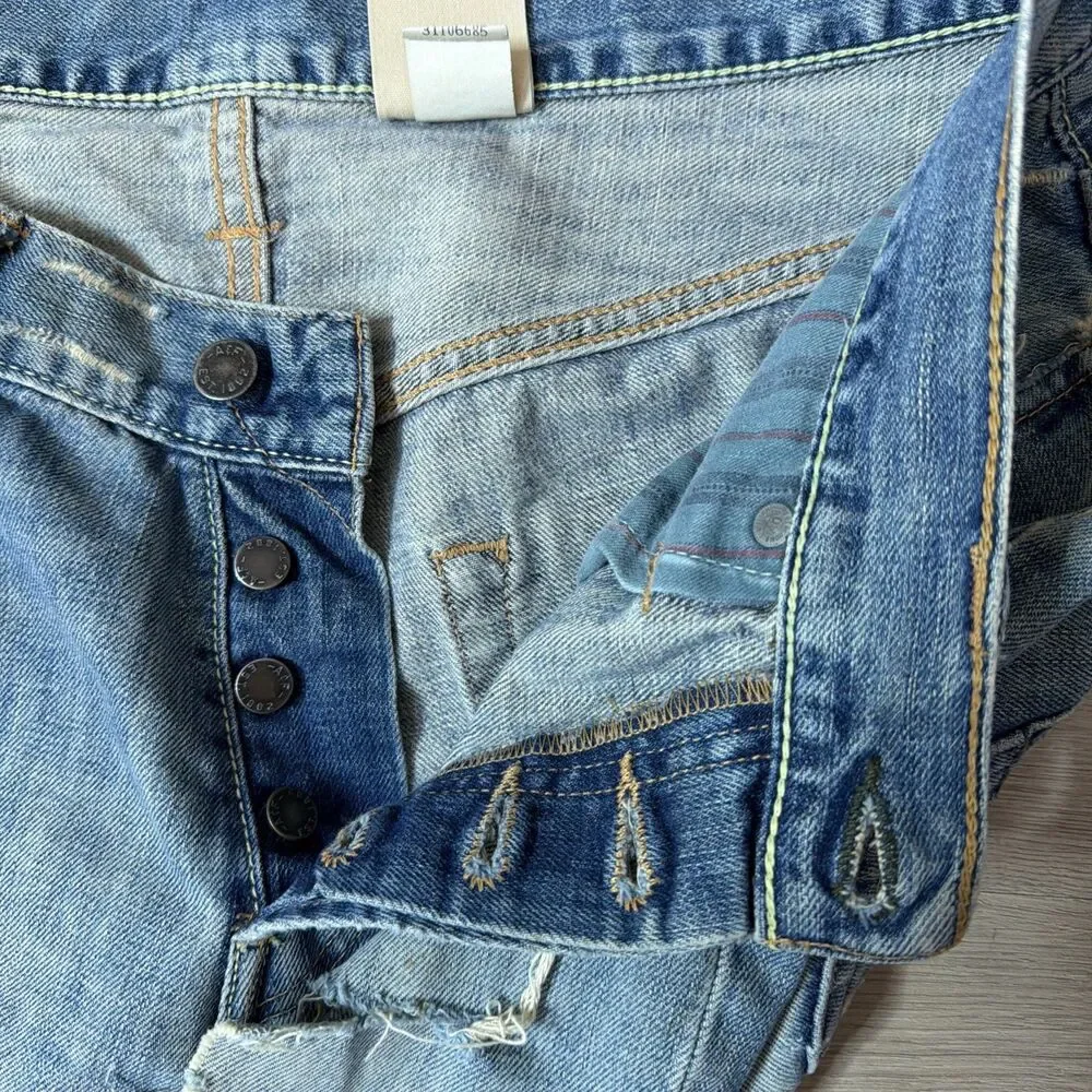 Vintage Abercrombie & Fitch Mens Jeans 30x30 Distressed Ripped Button Fly Y2K⁠